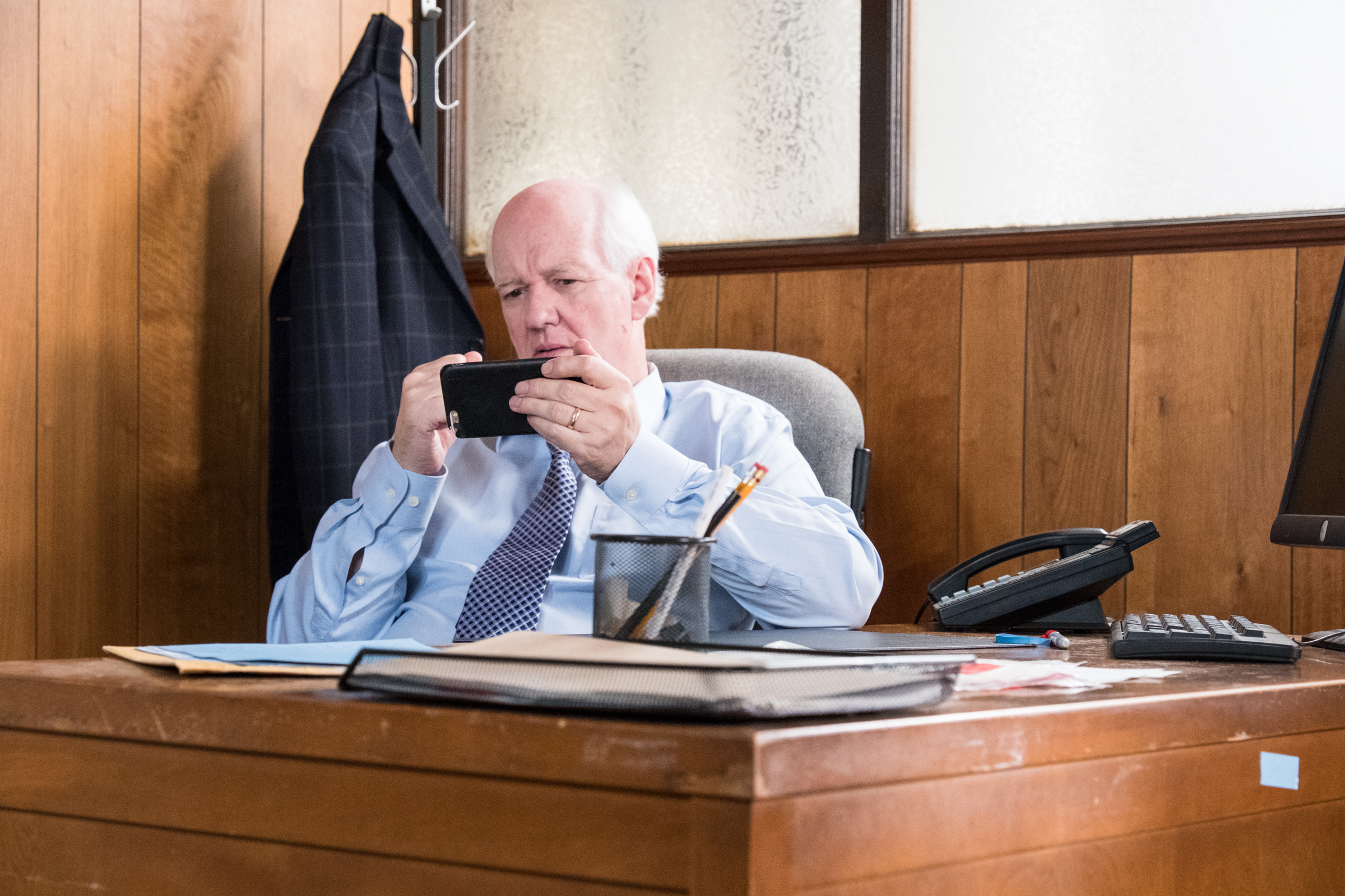 Morton watches the footage